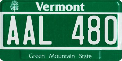 VT license plate AAL480