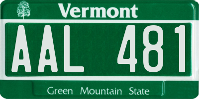 VT license plate AAL481