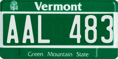 VT license plate AAL483