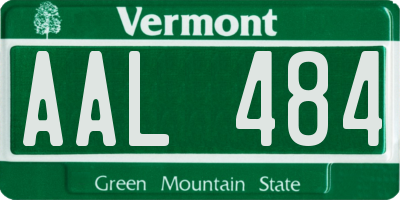 VT license plate AAL484