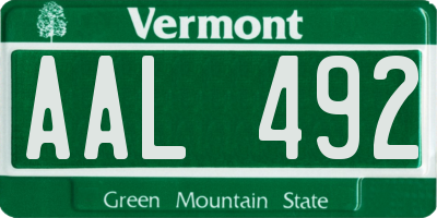 VT license plate AAL492