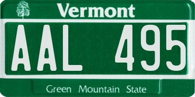 VT license plate AAL495