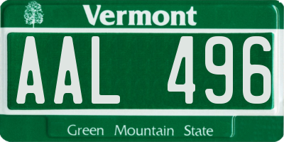 VT license plate AAL496