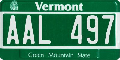 VT license plate AAL497
