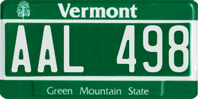 VT license plate AAL498