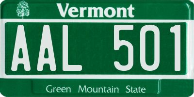 VT license plate AAL501