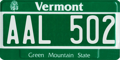 VT license plate AAL502