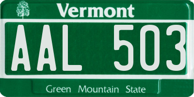 VT license plate AAL503