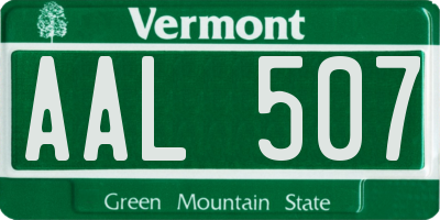 VT license plate AAL507