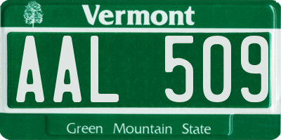 VT license plate AAL509