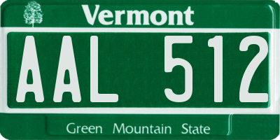 VT license plate AAL512