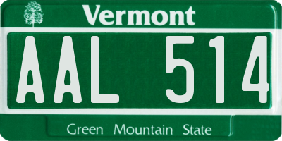 VT license plate AAL514