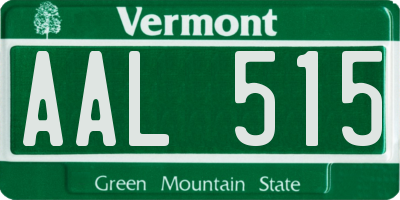 VT license plate AAL515