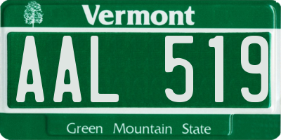 VT license plate AAL519