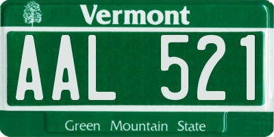 VT license plate AAL521