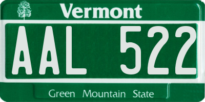 VT license plate AAL522