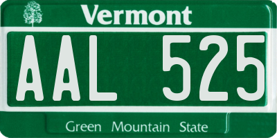VT license plate AAL525