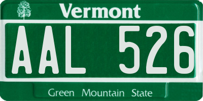 VT license plate AAL526