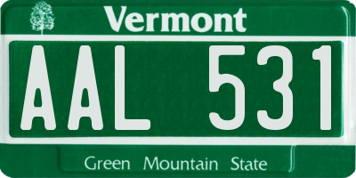 VT license plate AAL531