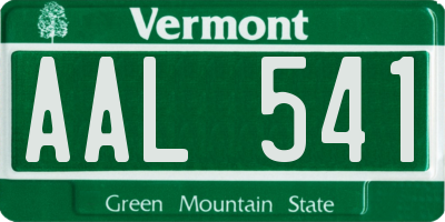 VT license plate AAL541