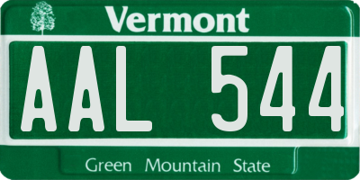 VT license plate AAL544