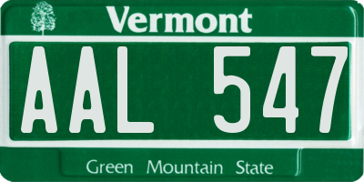 VT license plate AAL547