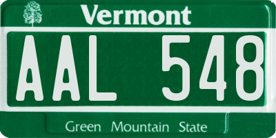 VT license plate AAL548