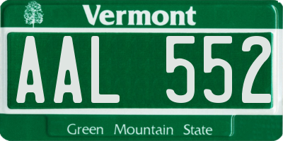 VT license plate AAL552