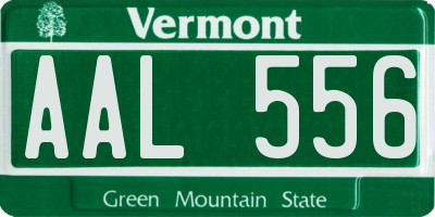 VT license plate AAL556