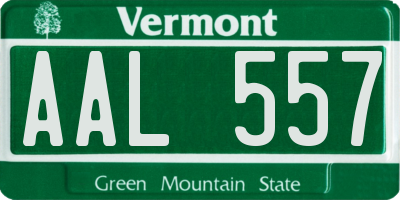 VT license plate AAL557