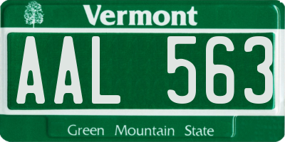 VT license plate AAL563