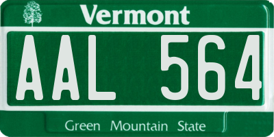 VT license plate AAL564