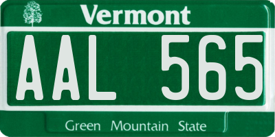 VT license plate AAL565