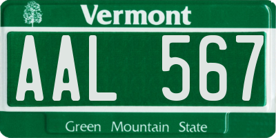 VT license plate AAL567