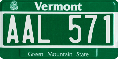 VT license plate AAL571