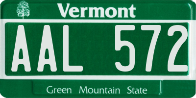VT license plate AAL572