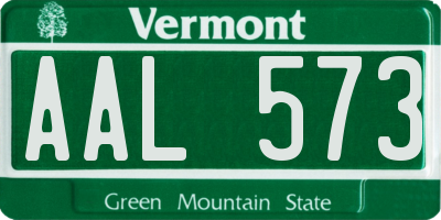 VT license plate AAL573