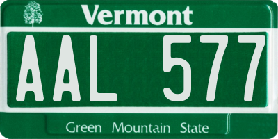 VT license plate AAL577