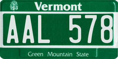 VT license plate AAL578