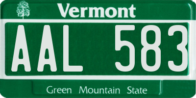 VT license plate AAL583