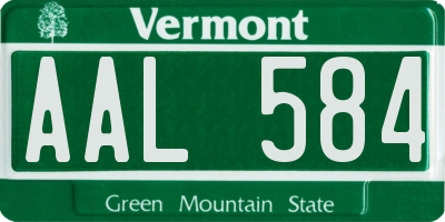VT license plate AAL584