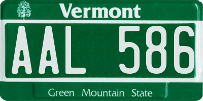 VT license plate AAL586