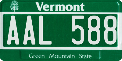 VT license plate AAL588