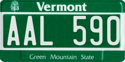 VT license plate AAL590