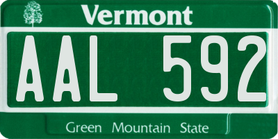 VT license plate AAL592