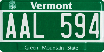 VT license plate AAL594