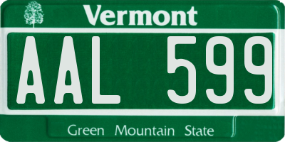 VT license plate AAL599