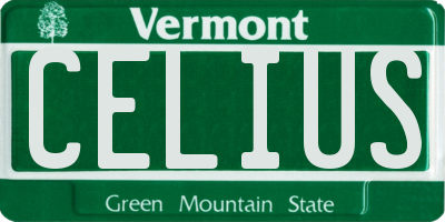 VT license plate CELIUS