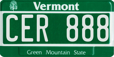 VT license plate CER888