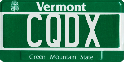 VT license plate CQDX